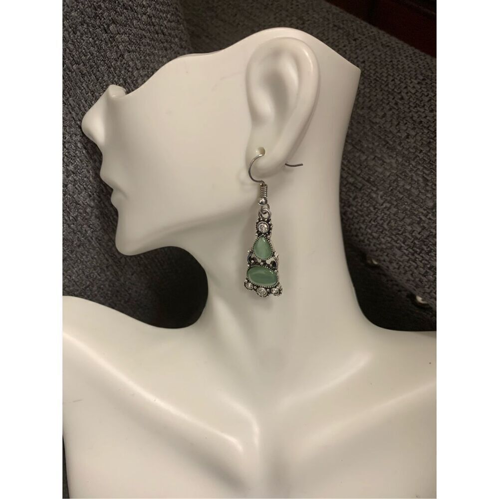 Green Gemstone Earrings